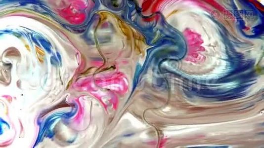 抽象艺术墨漆爆炸湍流视频