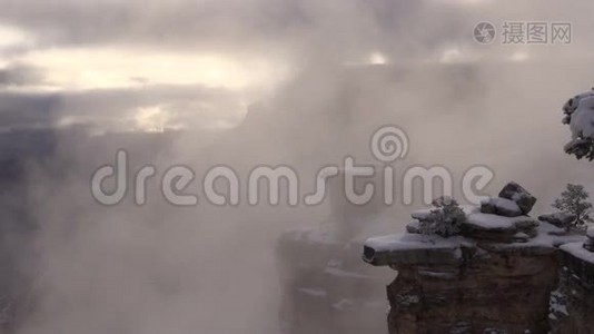 大峡谷冬季暴风雪视频