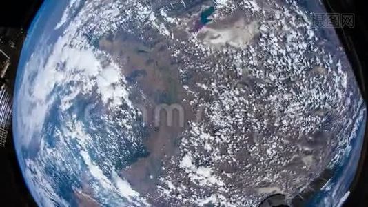 从国际空间站上看到地球。 这段视频的元素由美国宇航局提供。视频
