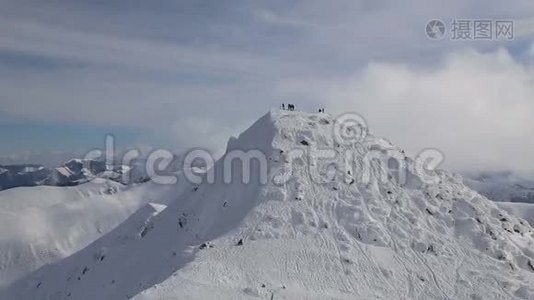 雪山斯洛伐克滑雪冬季视频