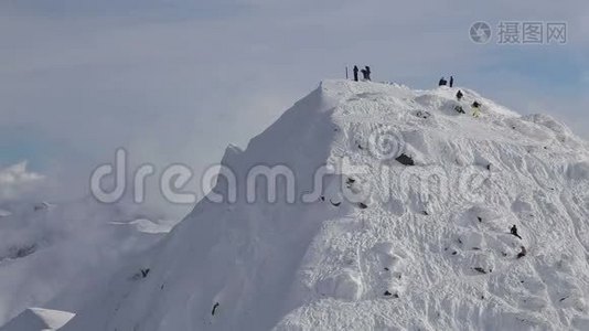 雪山斯洛伐克滑雪冬季视频