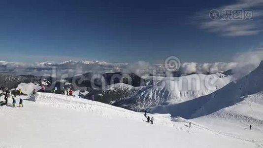 雪山斯洛伐克滑雪冬季视频