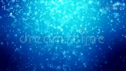 视频动画-飘落的雪花，发光的粒子视频