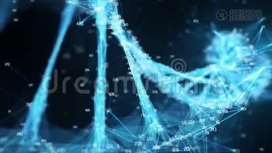 运动背景数字多边形丛神经DNA分子随机数环视频