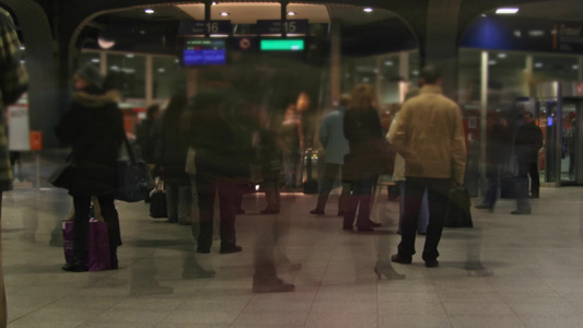 比利时布鲁塞尔车站延时摄影视频