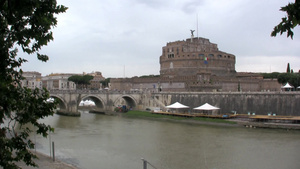 意大利罗马台伯河畔圣天使堡10秒视频