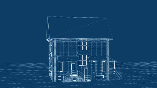蓝图房屋项目旋转循环背景视频