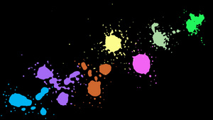五颜六色的颜料 墨迹16秒视频