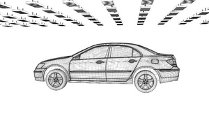汽车草图旋转10秒视频