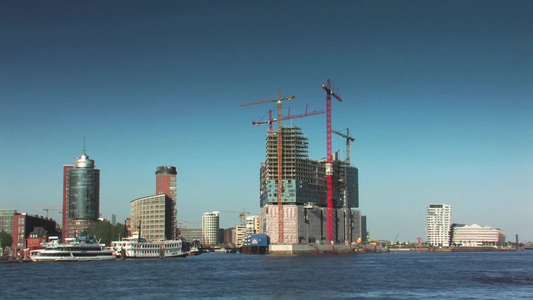 德国汉堡港口城市建筑视频