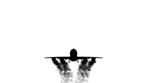 带有烟雾的黑色飞机11秒视频