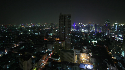 曼谷城市夜景延时视频