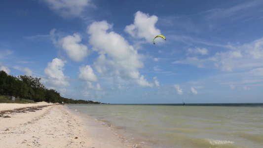 海滩上的风筝冲浪者视频