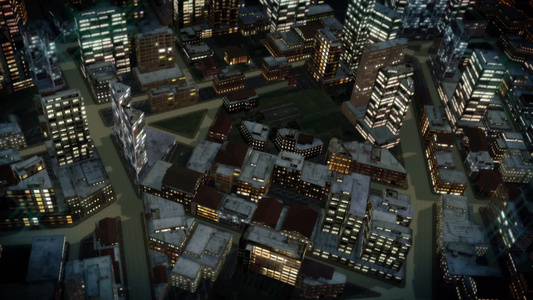 城市建筑夜景背景视频视频