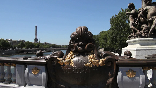 巴黎的亚历山大三世桥视频