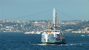 伊斯坦布尔海峡里的邮轮12秒视频