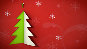 圣诞树在卷曲的角纸上10秒视频
