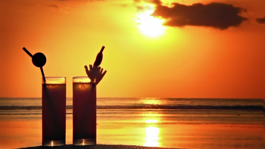 海边的夕阳[余辉]视频