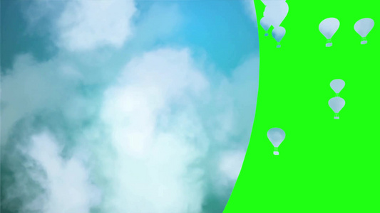 计算机生成的过渡形成的热气球背景视频视频