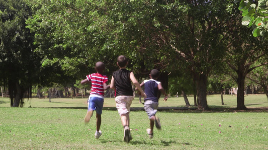 孩子们跑步和玩耍[游玩]视频