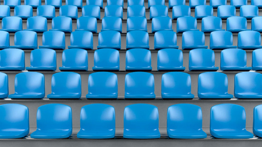 体育场的蓝色座椅视频