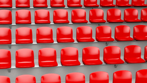 体育场的红色塑料座椅30秒视频