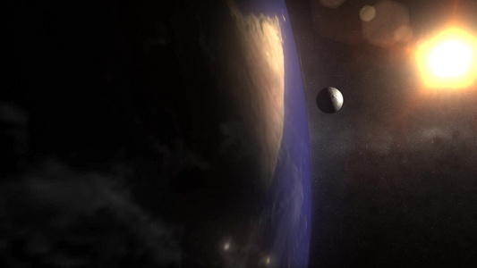 星球中接近地球轨道与之旋转的行星视频