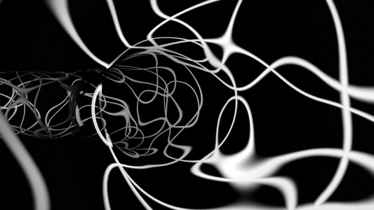 动态抽象白色笔画隧道视频