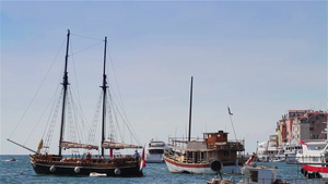 克罗地亚港口的渔船29秒视频