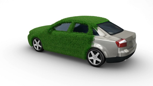生态汽车由草和哑光制成视频