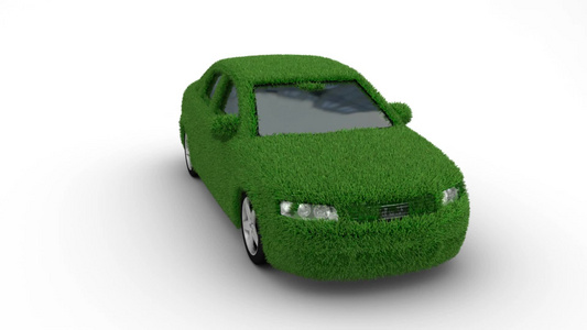 由绿色草围成的生态汽车背景视频视频