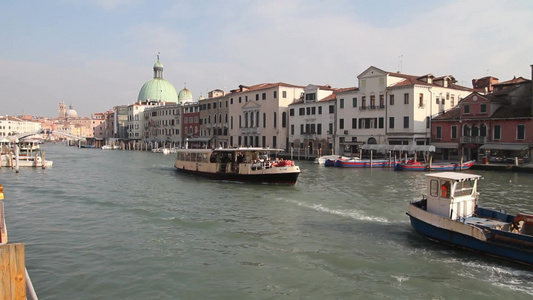 意大利运河建筑风景视频