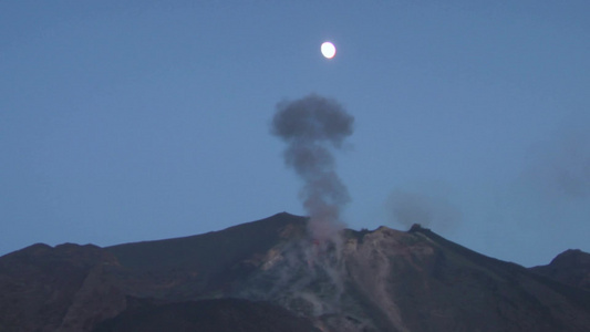 意大利斯特罗姆博利火山喷发视频