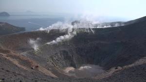 意大利活火山口地貌景观20秒视频