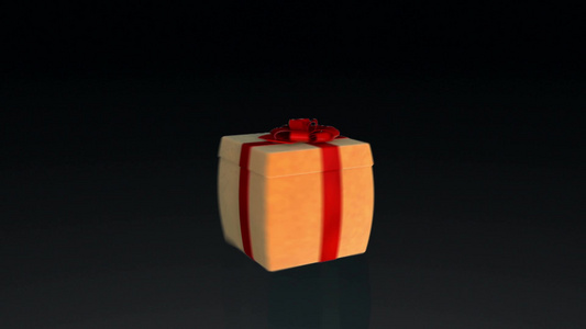 礼品盒打开盖子呈现虚拟产品视频