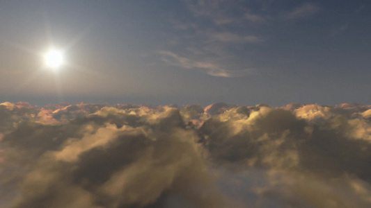 日落时飞行时流动的云层视频