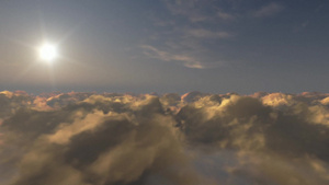 日落时飞行时流动的云层20秒视频