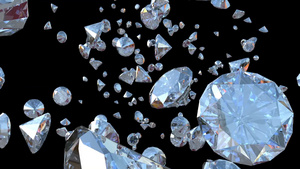 耀眼的钻石从眼前向远处聚集同时渐渐消失28秒视频