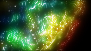 五光十色循环波动的粒子10秒视频