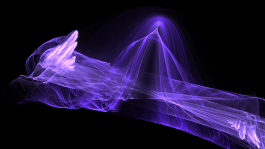 在黑色背景上循环运动的紫色科技粒子动画视频