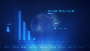蓝色商业背景下的损益表预测14秒视频