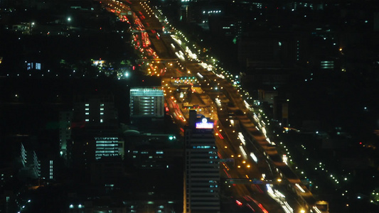 傍晚时的高速公路夜景视频