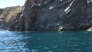 意大利地中海风莲岛岩石海岸风景20秒视频