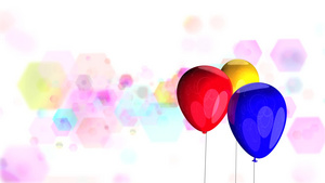 彩色气球在一个五颜六色的背景旋转12秒视频