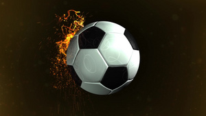 高清晰度动画背景循环的旋转足球与附加粒子效应12秒视频