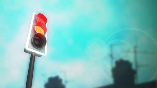 交通灯动画在循环视频