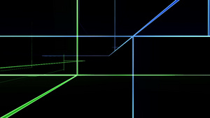 高科技蓝色绿色线条网格增长20秒视频