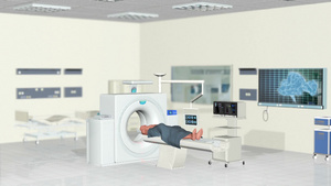 病房内病人在核磁共振扫描20秒视频