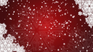 红色的圣诞背景和雪花10秒视频