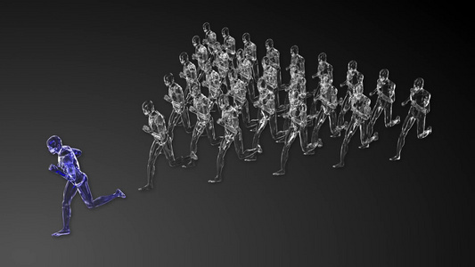 3D运动跑步的人群[运动量]视频